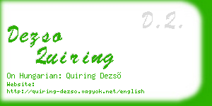 dezso quiring business card