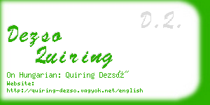 dezso quiring business card